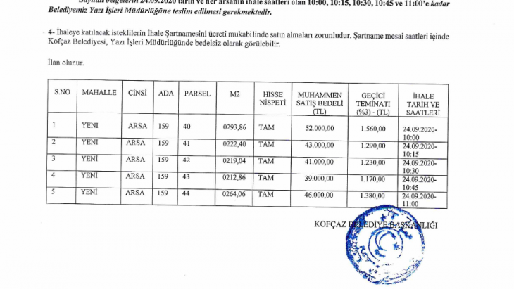 TAŞINMAZ MAL SATIŞ İHALESİ İLANI